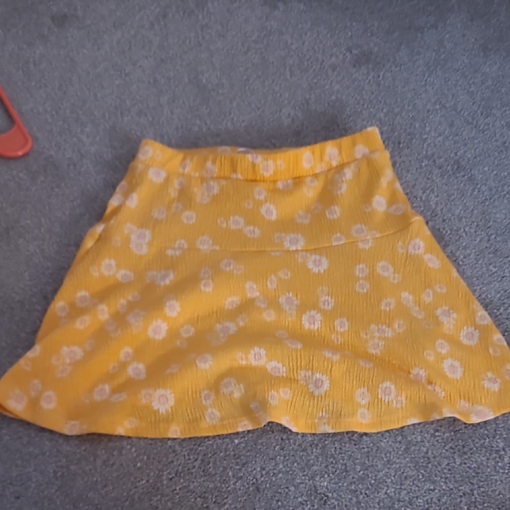 H&M Yellow Gold Mini A-line Skirt